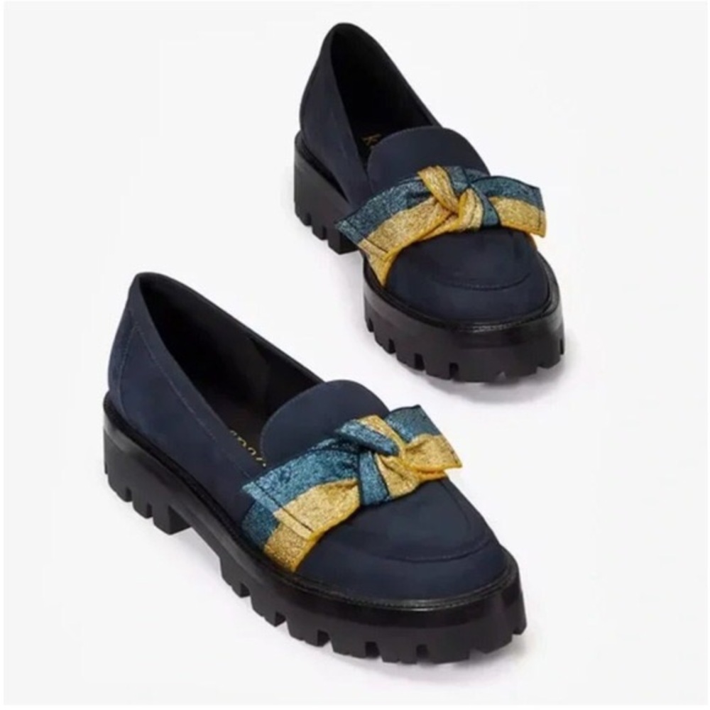 ♠️kate spade Leandra Lug Sole Loafer, Blazer Blue/Gold NIB